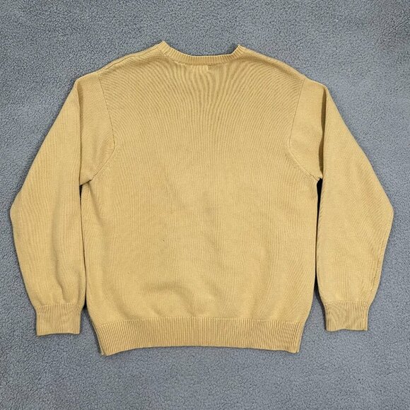 VTG Izod Sweater Men XL Yellow Block Pattern Knit Crewneck - Picture 3 of 8